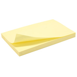 Notes adhésives repositionnables bloc 100 feuilles jaunes 75 x 125 mm