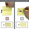 Notes adhésives repositionnables bloc 100 feuilles jaunes 75 x 125 mm
