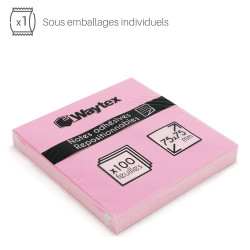 Bloc note reposition Pastel 100 feuil 75x75mm jaune, bleu, rose, vert