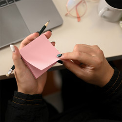 Notes adhésives repositionnables bloc 100 feuilles Rose 75 x 75 mm
