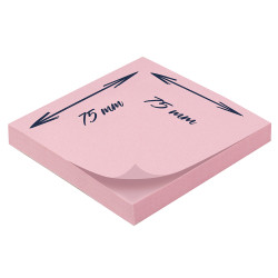 Notes adhésives repositionnables bloc 100 feuilles Rose 75 x 75 mm