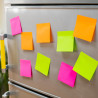 Notes adhésives repositionnables bloc 320 feuil. Coul. néon 75x75mm