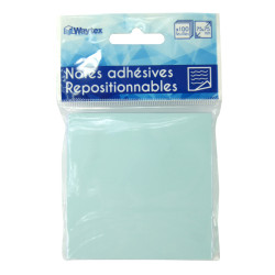Bloc note repositionnable bleu 100 feuilles 75x75mm unité suspendu