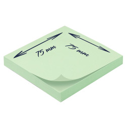Bloc note repositionnable vert 100 feuilles 75x75mm unité suspendu