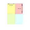 400 Notes adhésives repositionnables pack 4 blocs pastel 37,5 x 50mm