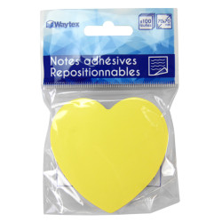 Bloc 100 notes repositionnable c?ur 5 couleurs 70x70mm suspendu