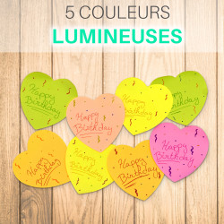 Bloc 100 notes repositionnable c?ur 5 couleurs 70x70mm suspendu