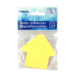 Bloc 100 notes repositionnables flèche 5 couleurs 70x70mm suspendu