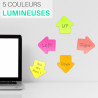 Bloc 100 notes repositionnables flèche 5 couleurs 70x70mm suspendu