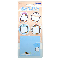 100 notes repos fantaisie Pingouin 20 feuil 80x80mm-80 feuil 45x45mm