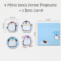 100 notes repos fantaisie Pingouin 20 feuil 80x80mm-80 feuil 45x45mm