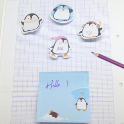100 notes repos fantaisie Pingouin 20 feuil 80x80mm-80 feuil 45x45mm
