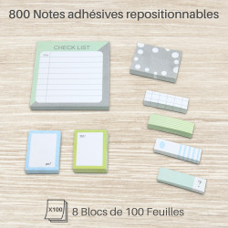 Box 800 notes repositionnable fantaisie 8 x 100 feuilles Boite cadeau