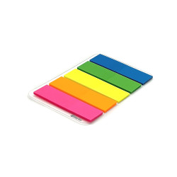 125 Marque-pages adhésifs repositionnables néon pack 5 blocs 45x12mm