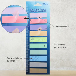 200 Marques page plastifié reposition 20x10 couleurs 45x12mm suspendu
