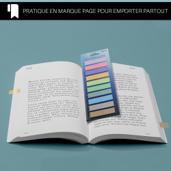 200 Marques page plastifié reposition 20x10 couleurs 45x12mm suspendu