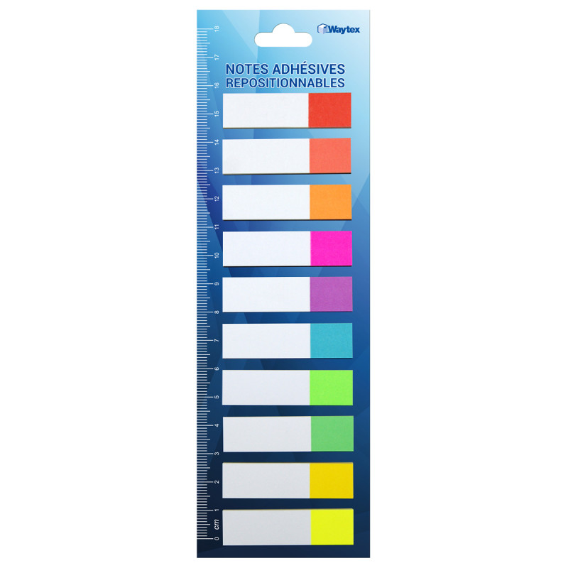 200 Marques page papier reposition 20x10 coul Néon 45x12mm suspendu