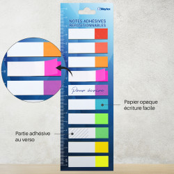 200 Marques page papier reposition 20x10 coul Néon 45x12mm suspendu
