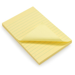 Bloc note repositionnable grand format 100 feuilles Jaune 98 x 150mm