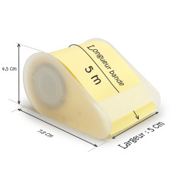 Rouleaux note repositionnable Jaune + distributeur 50mm x 5m blister
