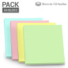 Bloc note reposition Pastel 400 feuilles 75x75mm 4 blocs 100 feuilles