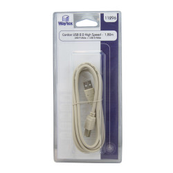 Cordon USB 2.0 A/B mâle-mâle 1.80m beige -S