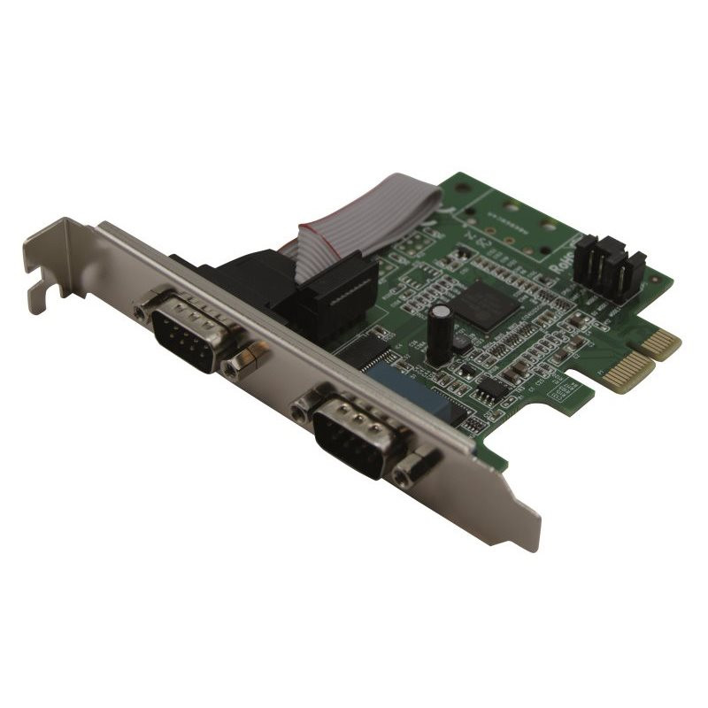 Carte PCI Express 1x 2 ports série format standard & Low Profile