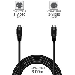 Cordon vidéo SVHS MDIN4 M/M 3.00m noir