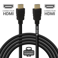 Câble HDMI 4K@60Hz 18Gbps Haute vitesse 2.0 HDMI, Contact Or 5,00m-S