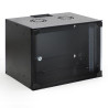 Coffret réseau ECO 19'' 9U porte vitrée 600x450 noir monté