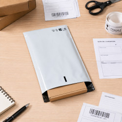 Enveloppe Plastique d'expédition blanche 120mic 17x30cm pack de 100