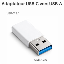 Adaptateur USB 3.0 Male à USB 3.1 Type C Femelle