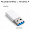 Adaptateur USB 3.0 Male à USB 3.1 Type C Femelle