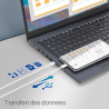 Cordon Nylon USB Type C Mâle-Mâle 60W 1.00m Blanc S