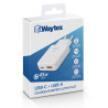 Chargeur secteur rapide Slim GaN Dble USB USB-A et USB-C 45W Blanc S