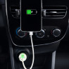 Mini chargeur USB sur prise allume cigare blanc 1A sachet
