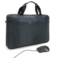Pack Sacoche et Souris USB Noir pour Ordinateur 15,6'' nylon Noir