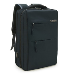 Sac à Dos Urbain XL 15,6 Pouces Polyester Oxford Multipoches USB Noir