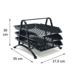 Corbeille à Courrier organiseur 3 Etages Paniers Plastique Coulissant