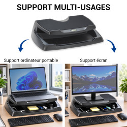 Support moniteur ou PC portable jusqu'à 17  avec rangements