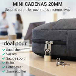 Petits petit Cadenas 3 clés 20mm couleur cuivre