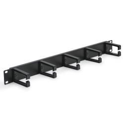 Passe câbles métal 5 anneaux plastiques 19  noir 1U WAYTEX.fr