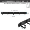Passe câbles métal 5 anneaux plastiques 19  noir 1U WAYTEX.fr