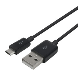 Cordon micro USB mâle vers USB 2.0 mâle 1.00m noir sachet