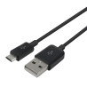 Cordon micro USB mâle vers USB 2.0 mâle 1.00m noir sachet