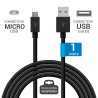 Cordon micro USB mâle vers USB 2.0 mâle 1.00m noir blister