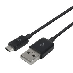 Cordon micro USB mâle vers USB 2.0 mâle 1.00m noir blister
