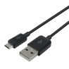Cordon micro USB mâle vers USB 2.0 mâle 1.00m noir blister