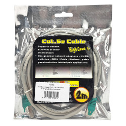 Cordon réseau RJ45 Cat. 5e blindé FTP gris 2.00m Suspendu