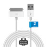 Cordon pour iPhone 3 à 4S vers USB 2.0 2.00m blanc Blister 